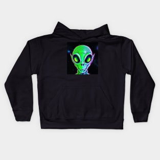 Evil Green Alien Kids Hoodie